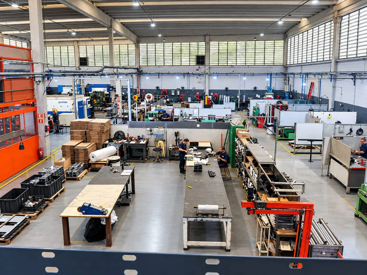 Área de produção da ArtMetal, indústria metalúrgica em Barueri, SP